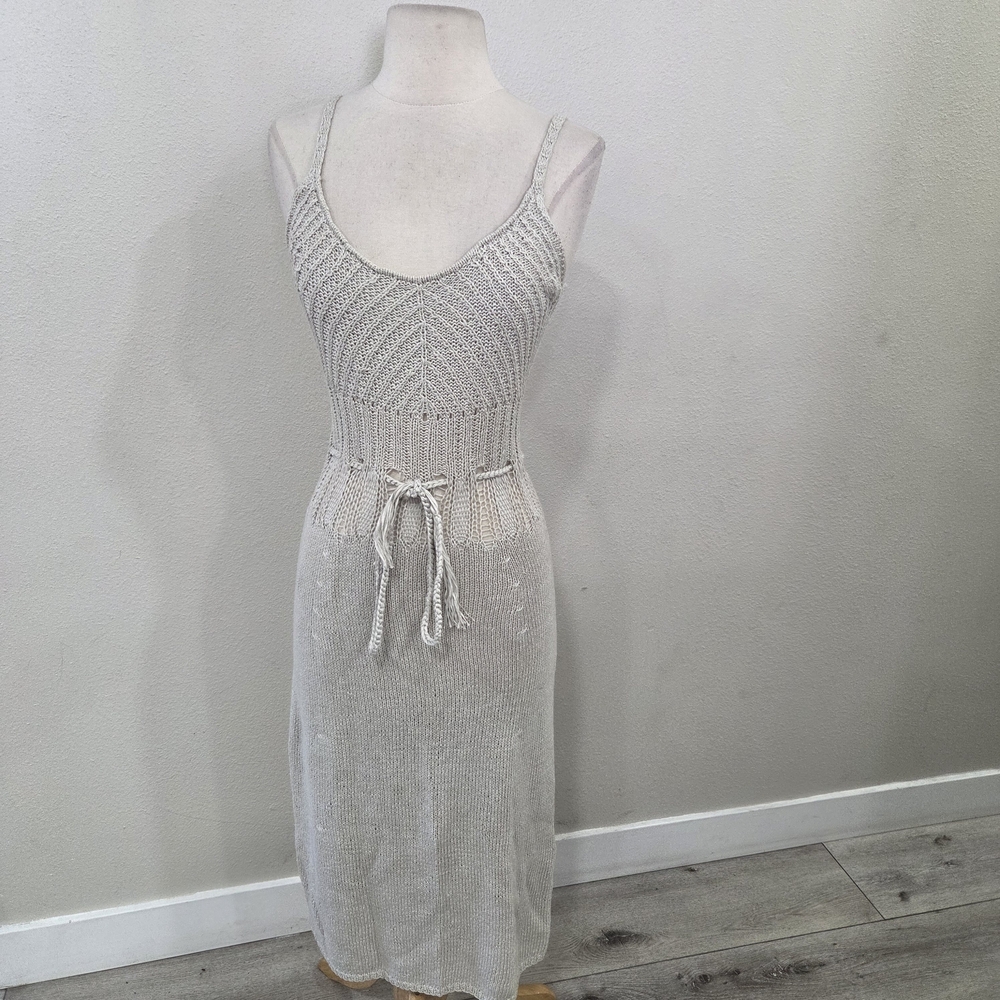 BCBGMaxAzria Cream Knit Midi Dress